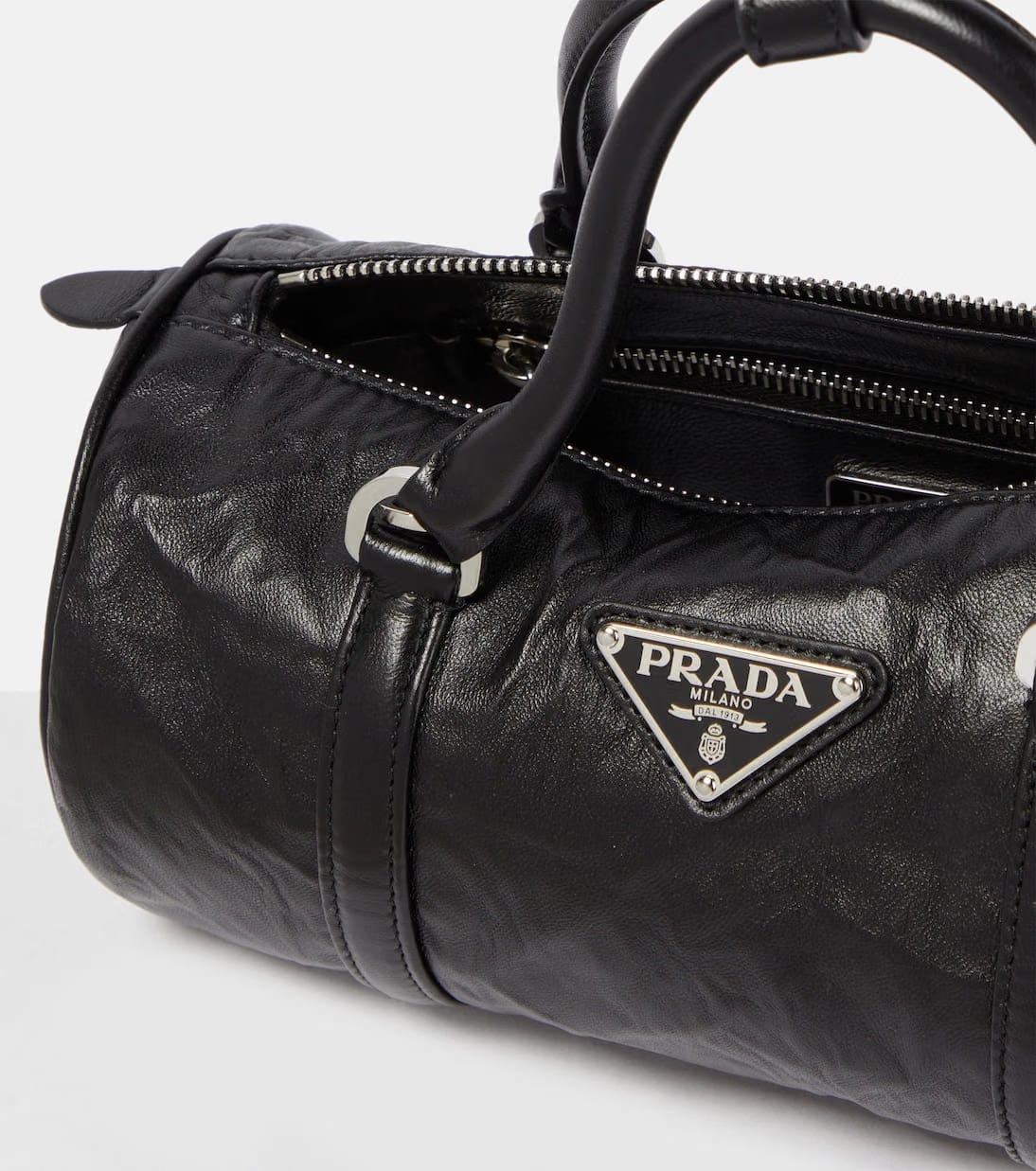 Antique leather tote bag