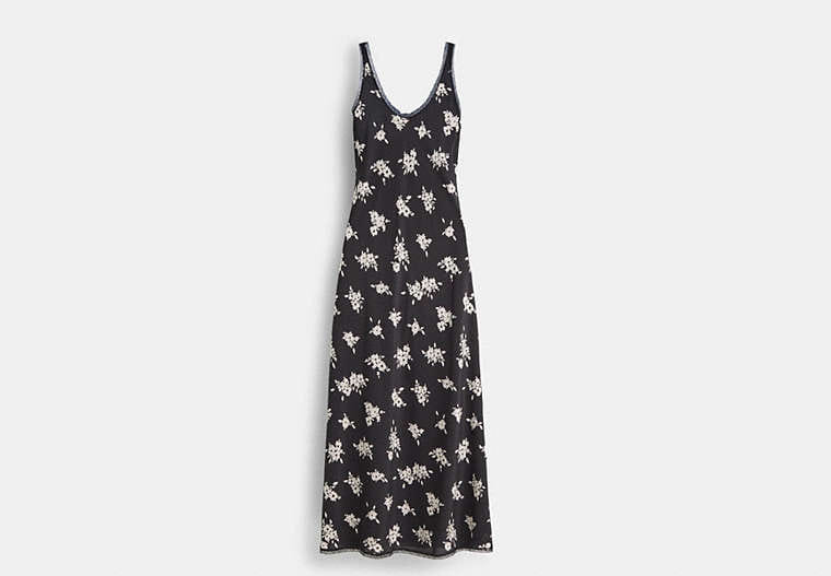 Restored Long Floral Ruffle Dress