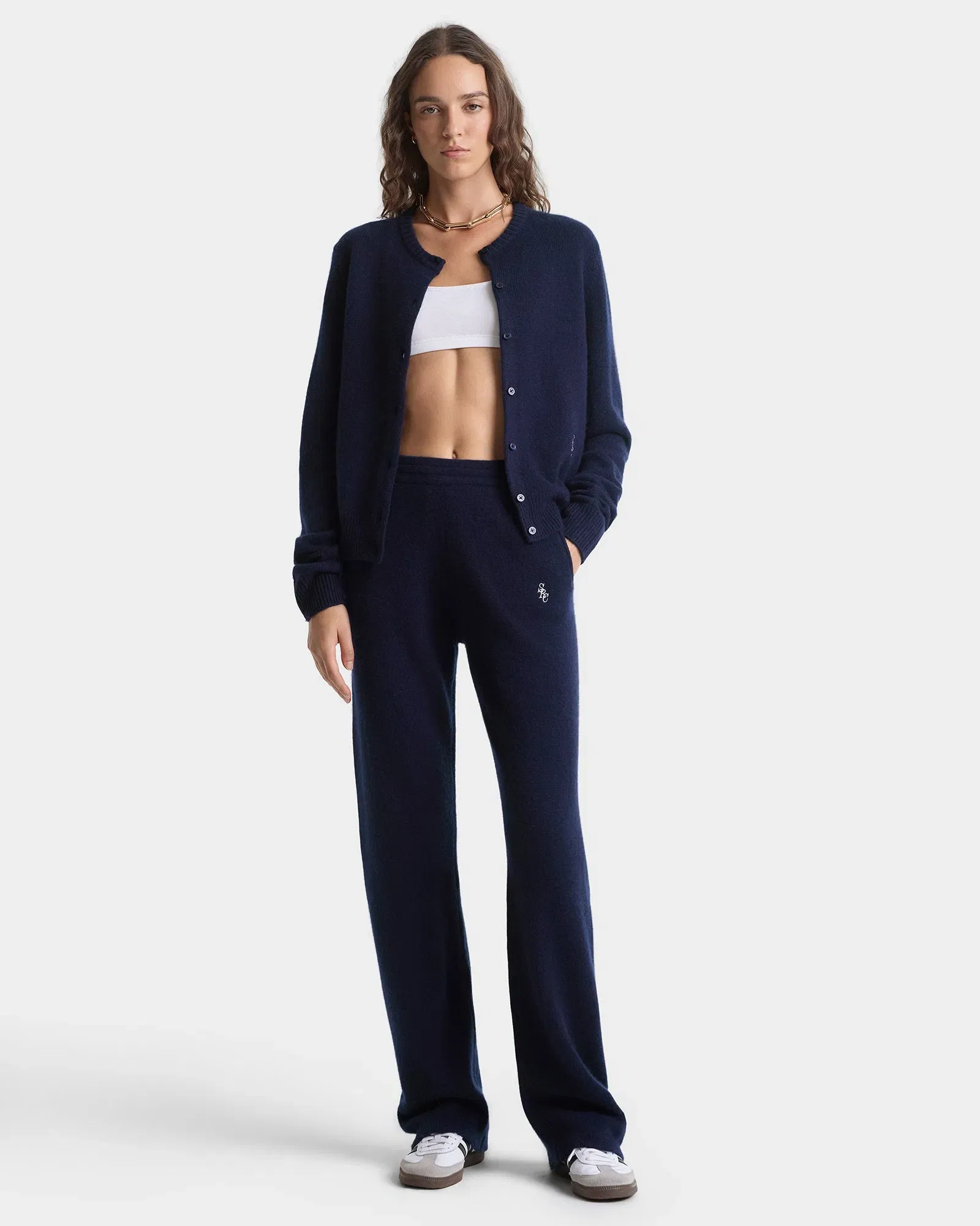 SRC Cashmere Trousers - Navy/White
