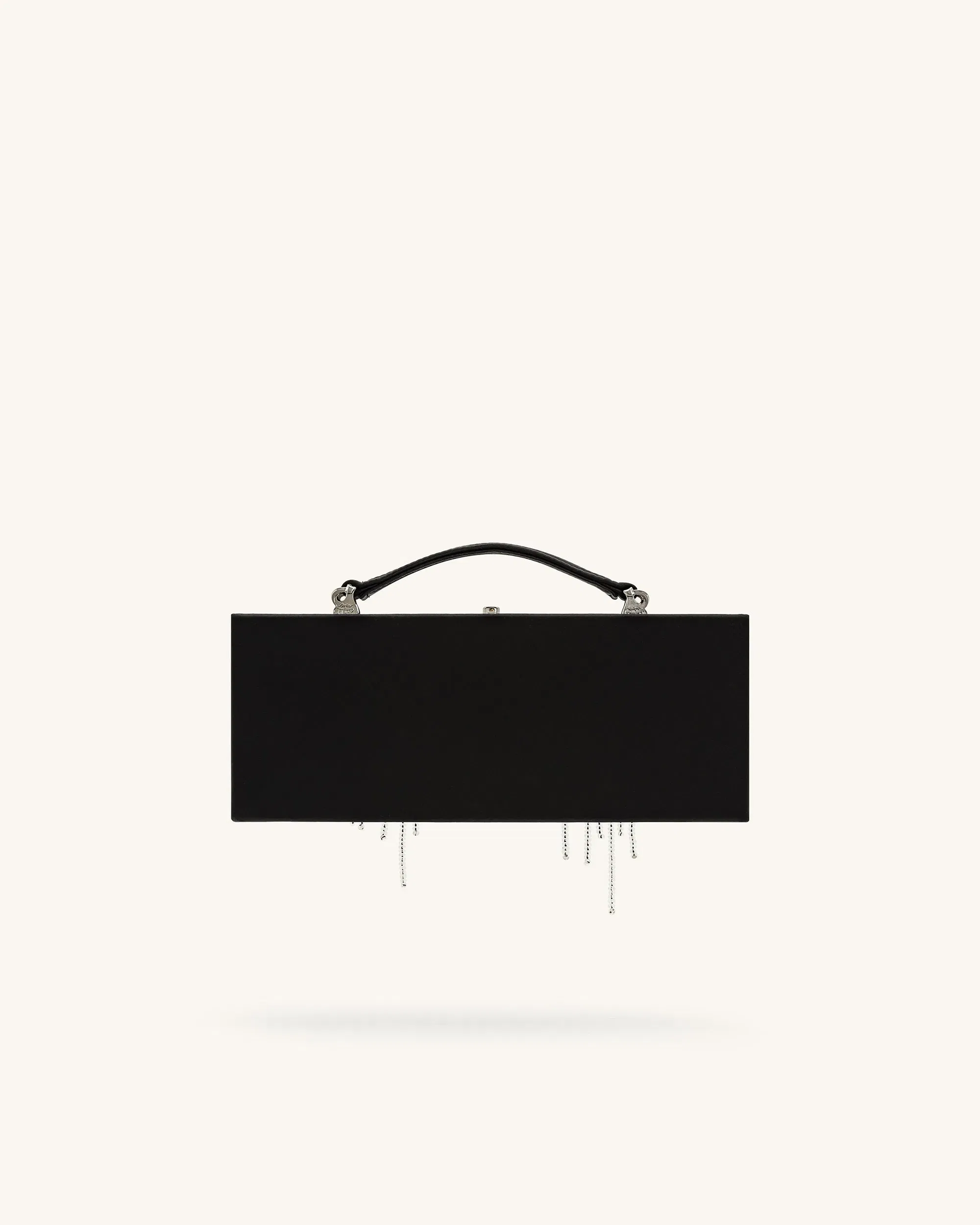 Vera Bead Decoration Rectangular Clutch Bag - Black