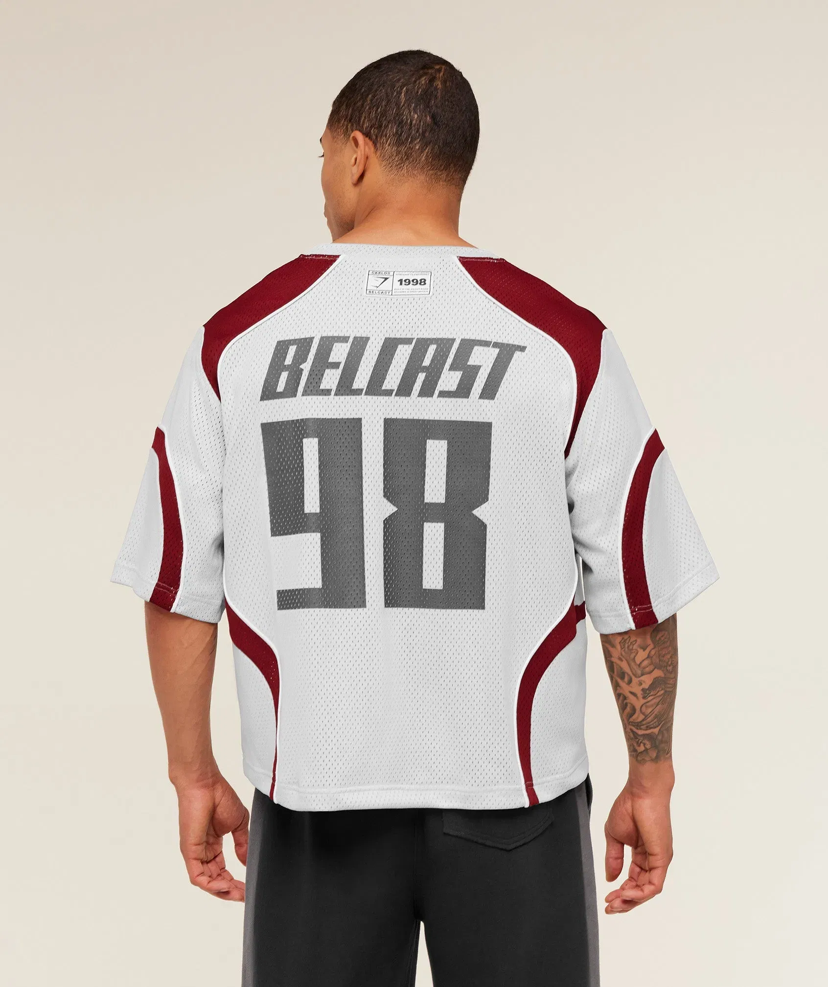 Gymshark x Carlos Belcast Mesh Jersey - Light Grey