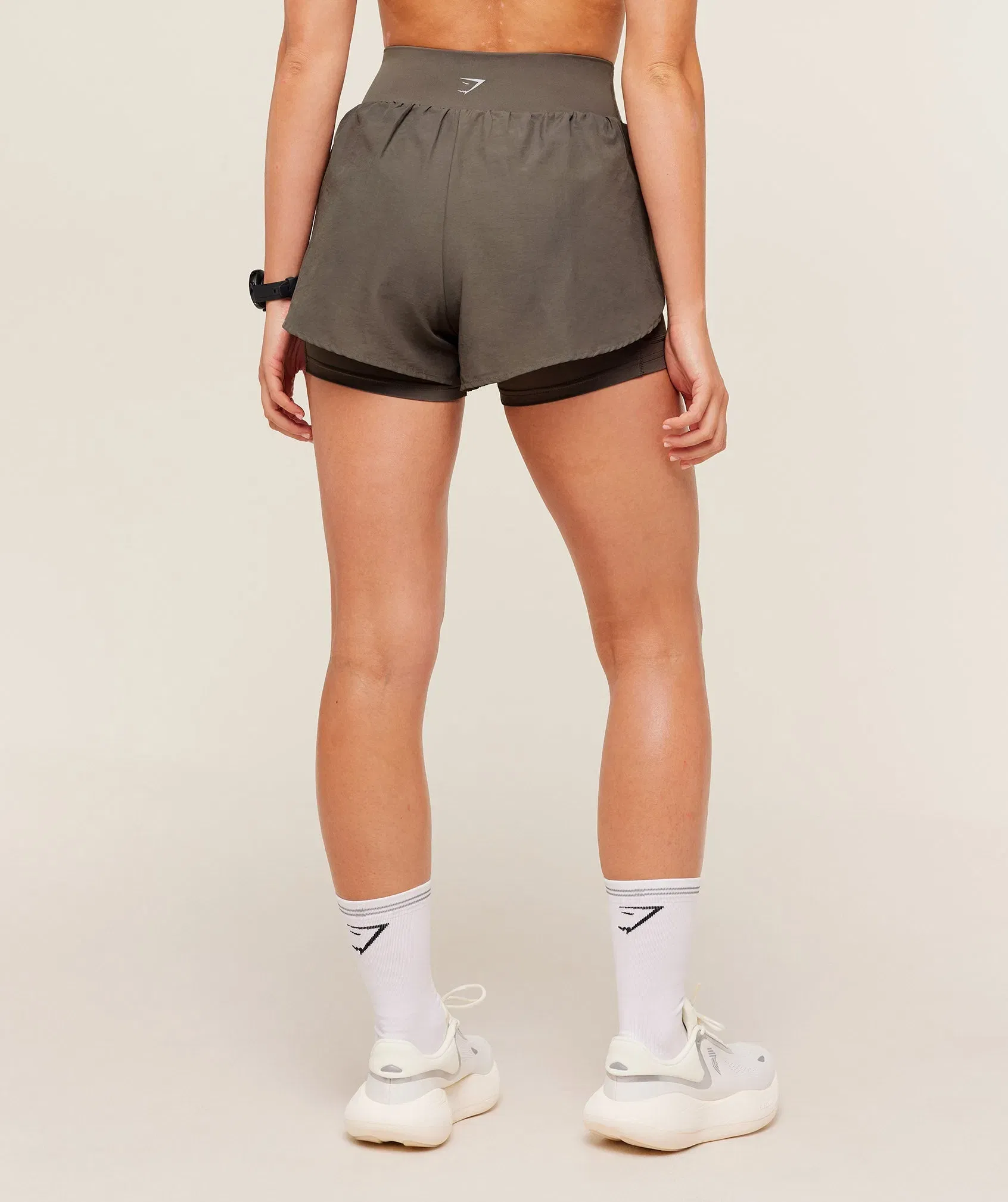 Gymshark Running 2-in-1 Shorts - Camo Brown