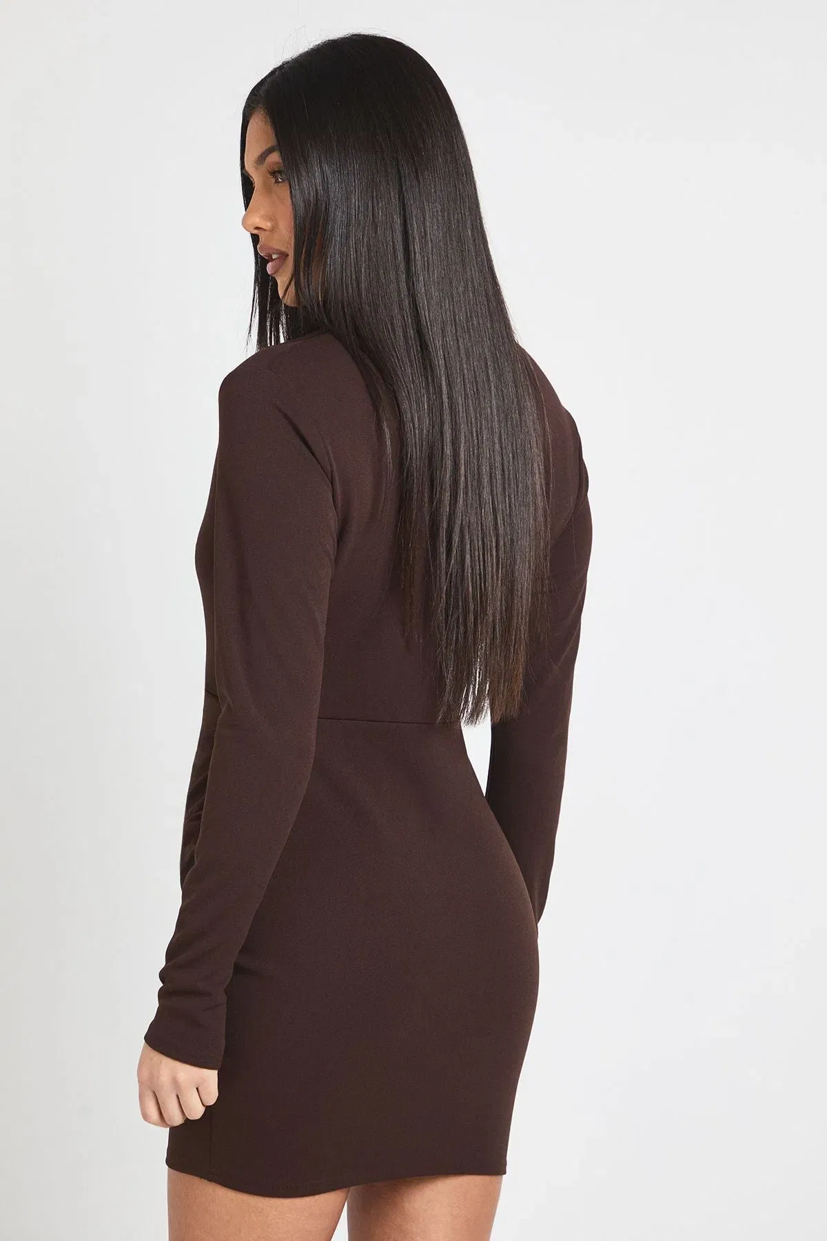 Wrap Long Sleeve Blazer Dress