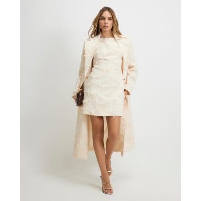 Cream Fringe Mini Dress