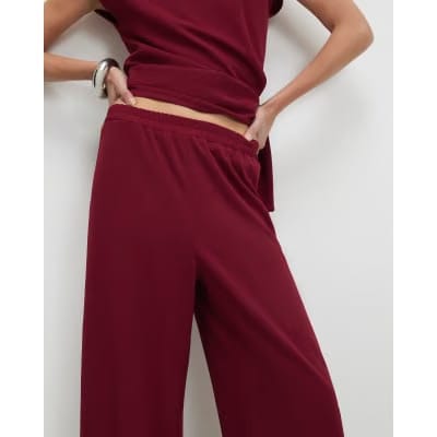 Red Wide Leg Trousers