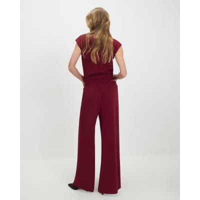 Red Wide Leg Trousers