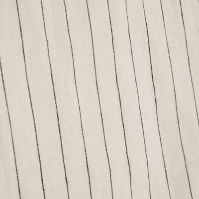 Cream Striped Linen Blend T-Shirt