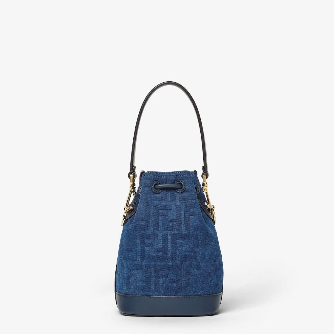 Mon Tresor Blue FF denim flocked mini-bag
