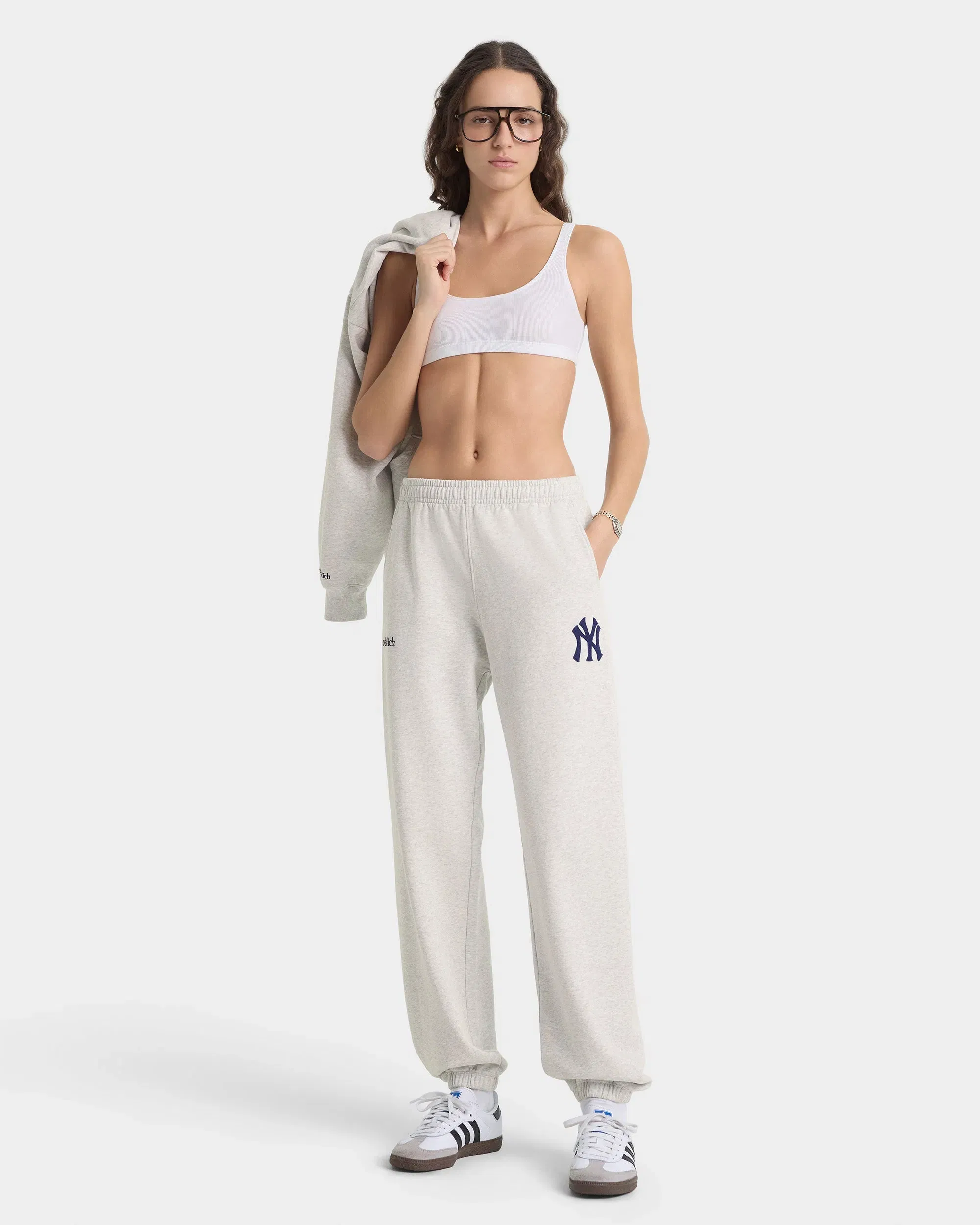 Heritage Yankees Serif Sweatpant - Heather Gray/Navy
