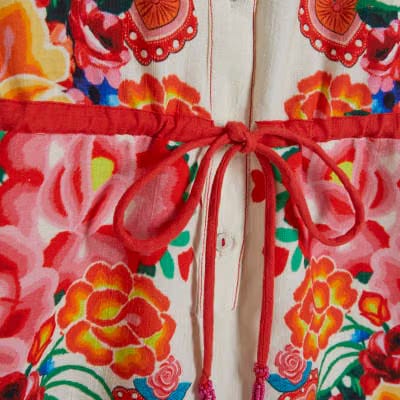 Petite Cream Floral Collared Playsuit