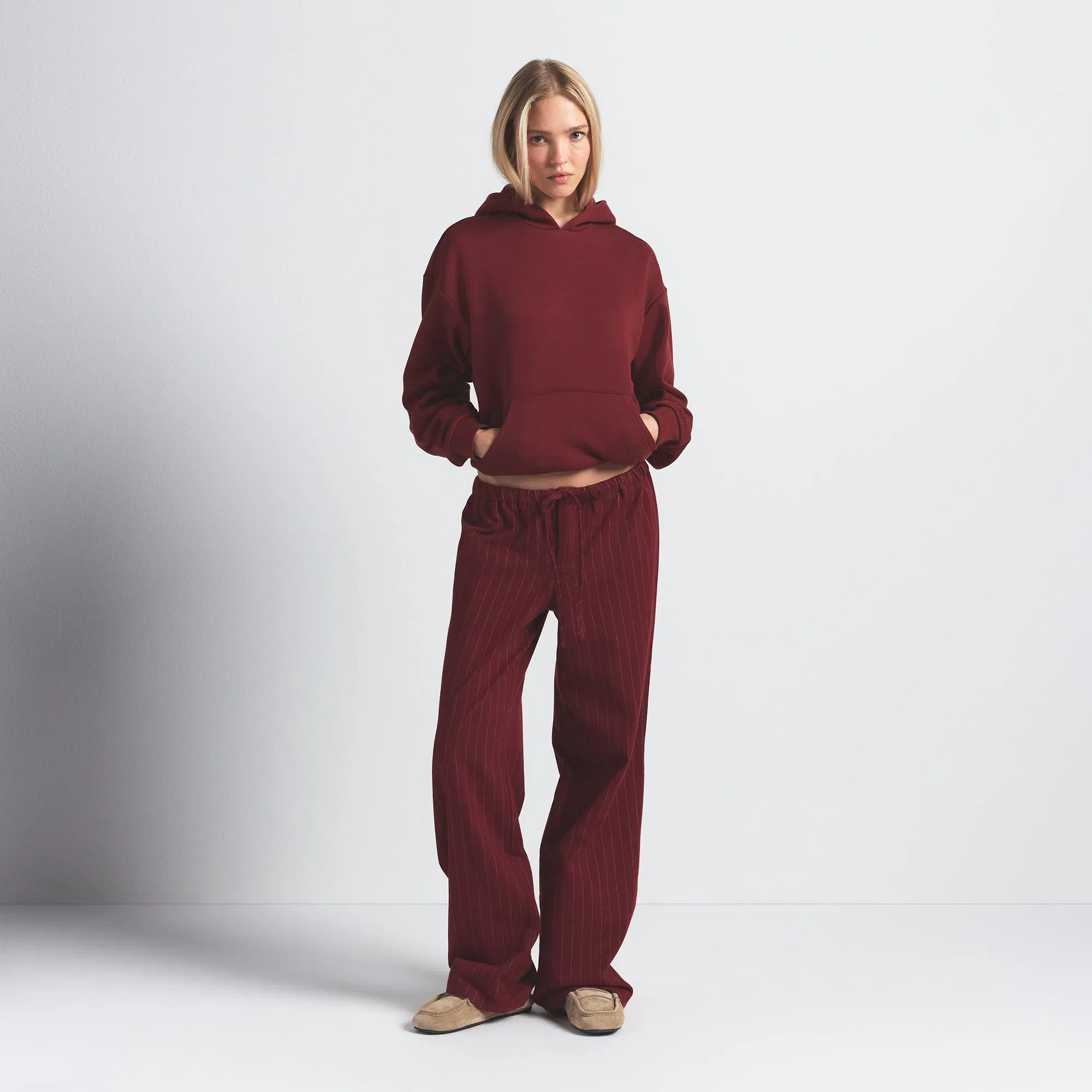 COTTON FLEECE CLASSIC HOODIE | MERLOT