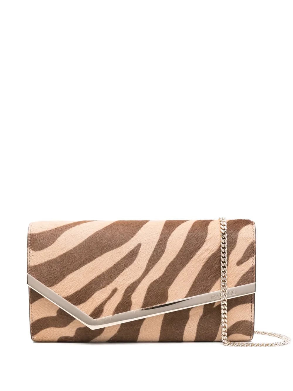 Emmie zebra-print clutch bag