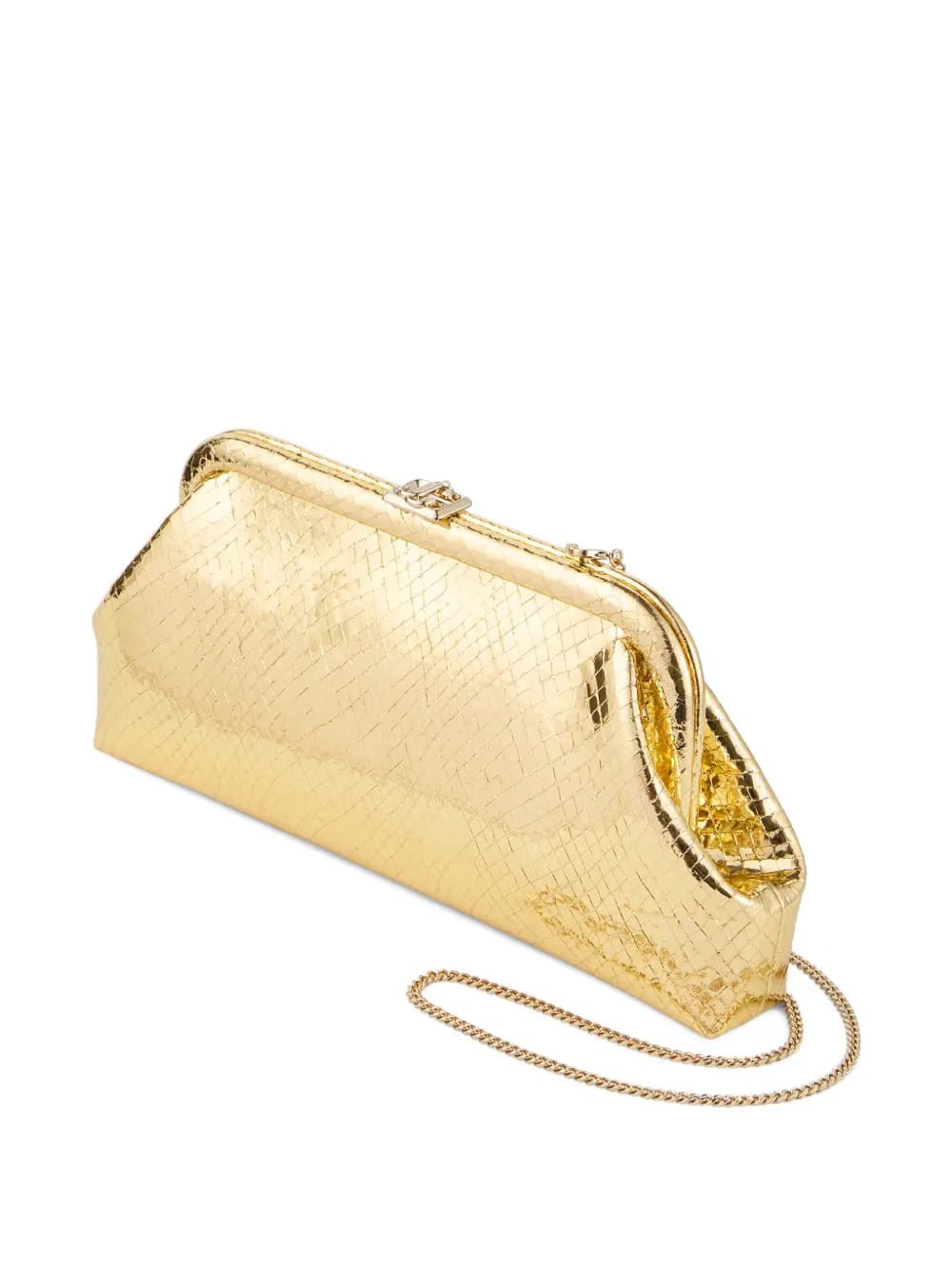 metallic textured clutch bag