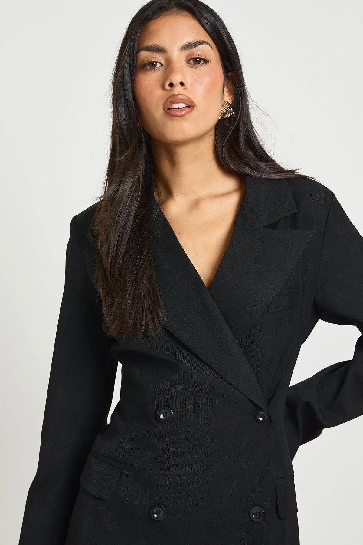 Shoulder Pad Blazer Dress