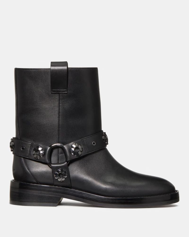 Spade Flower Stud Moto Boot