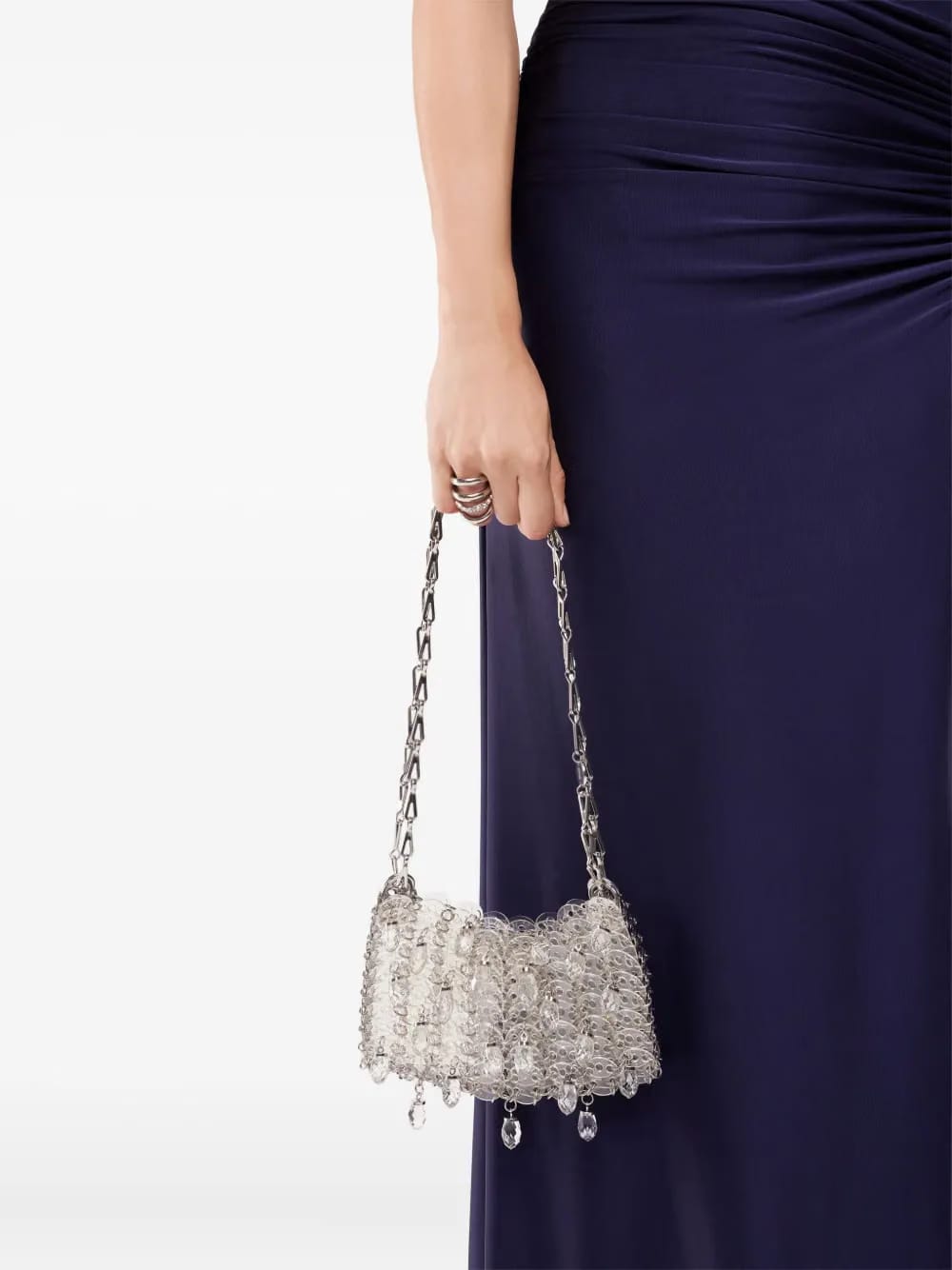 mini crystal-resin chain cross body bag