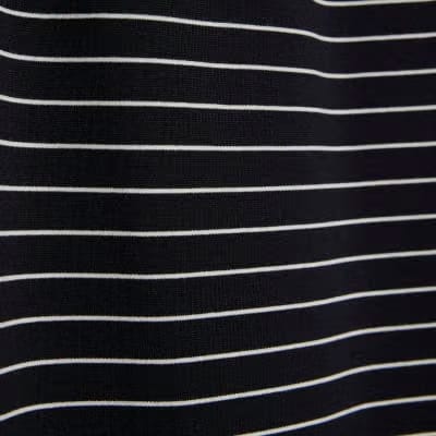 Navy Striped Wide Leg Trousers