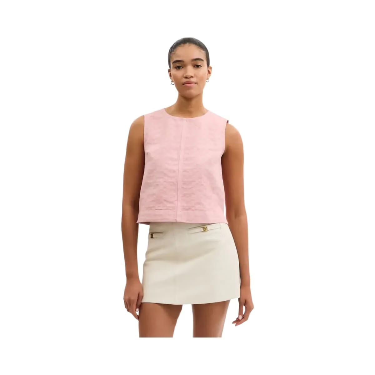 Coach Signature Denim Sleeveless Top Pink