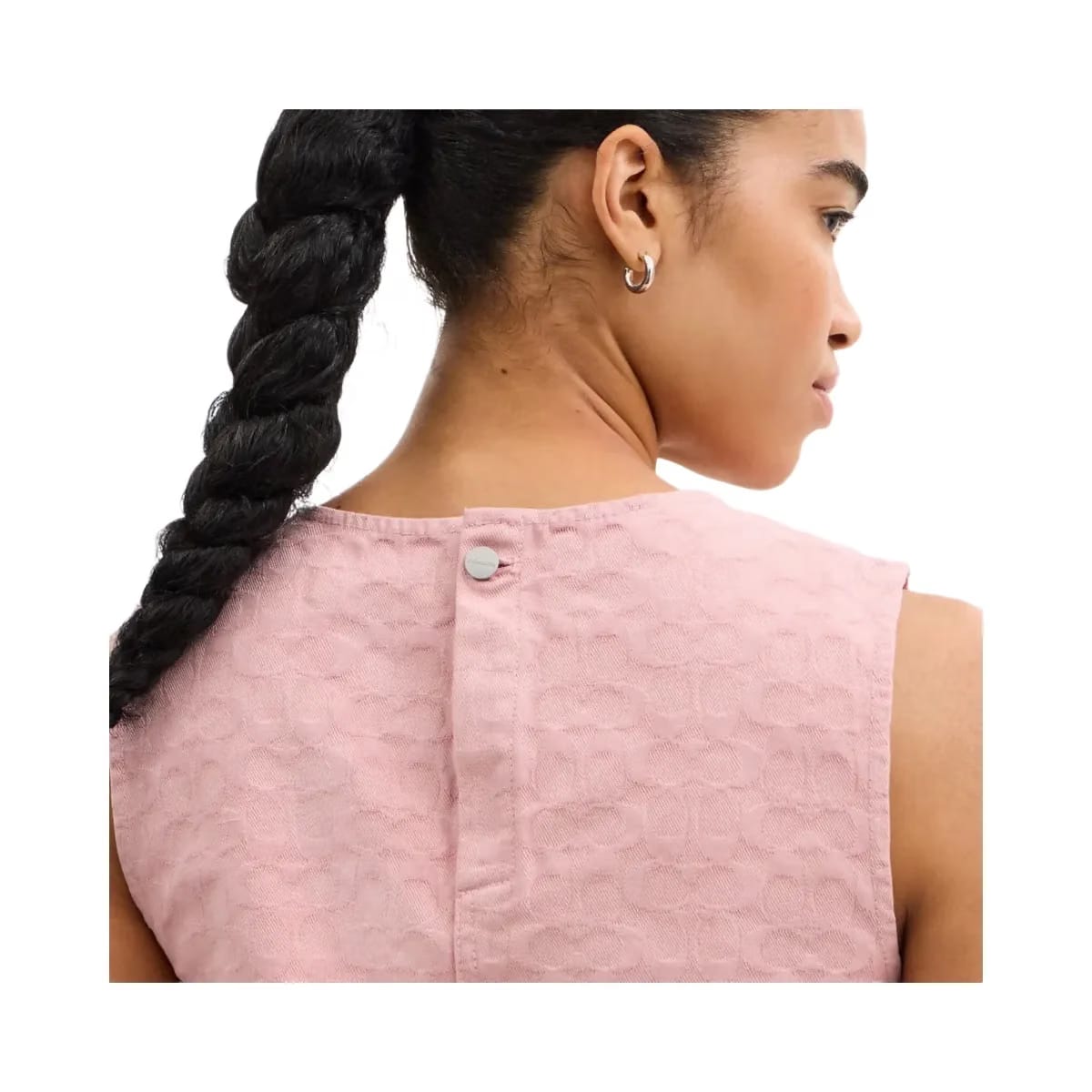 Coach Signature Denim Sleeveless Top Pink