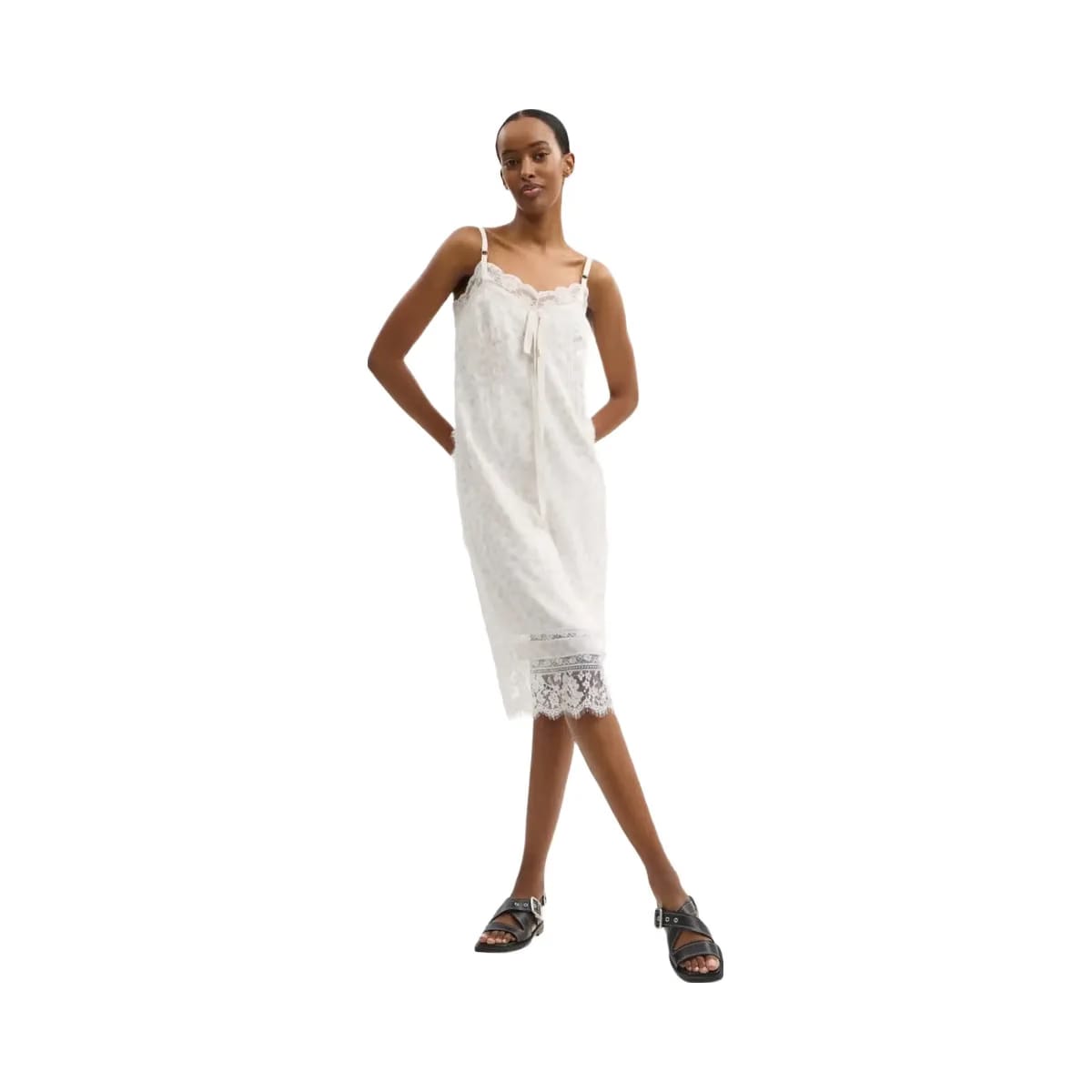 Coach Floral Lace Dress White