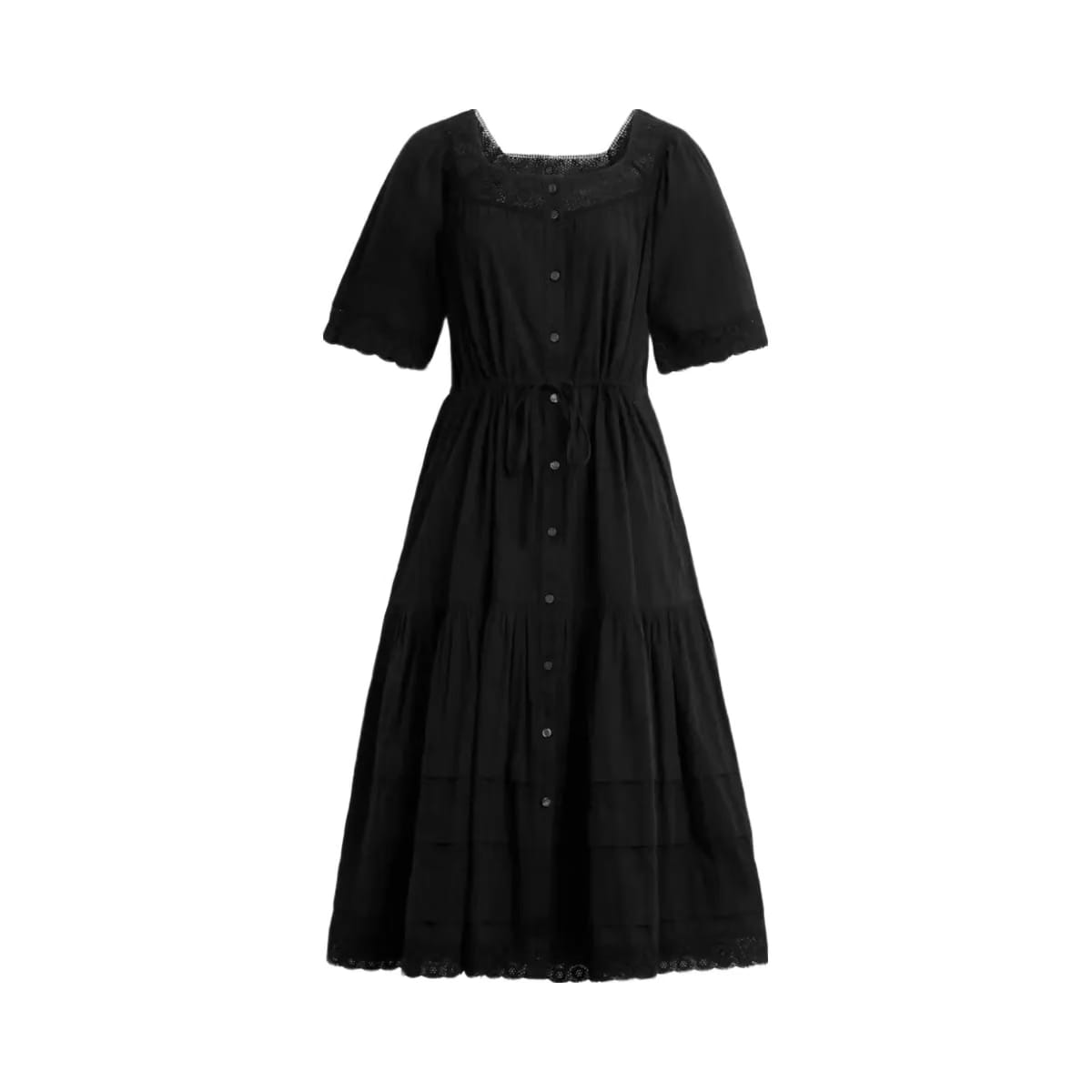 Coach Crochet Trim Dress Black