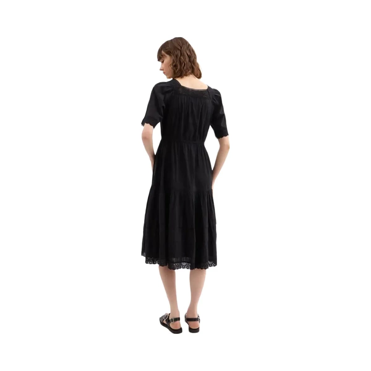 Coach Crochet Trim Dress Black
