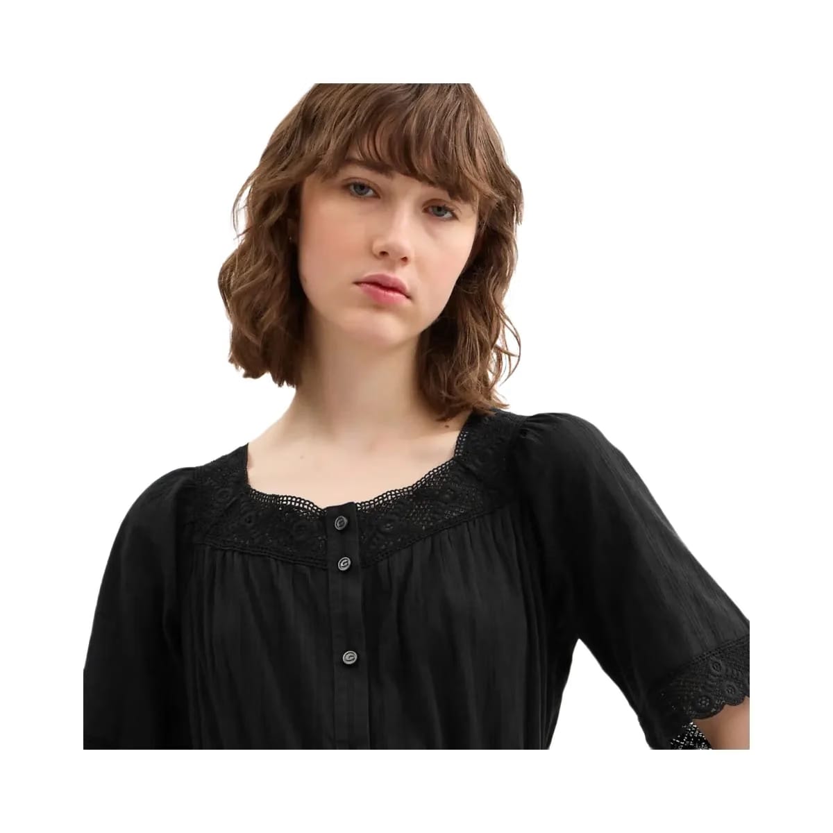 Coach Crochet Trim Dress Black