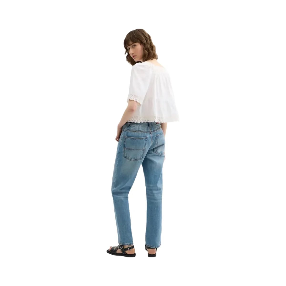 Coach Crochet Trim Top White