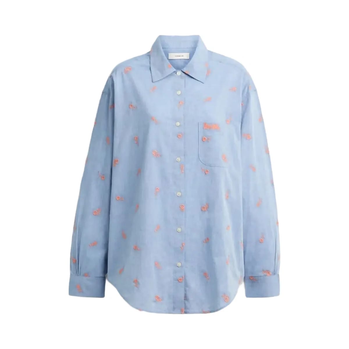 Coach Floral Embroidery Shirt Blue