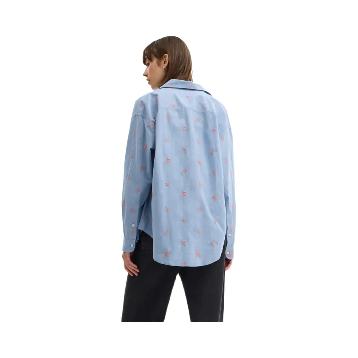 Coach Floral Embroidery Shirt Blue