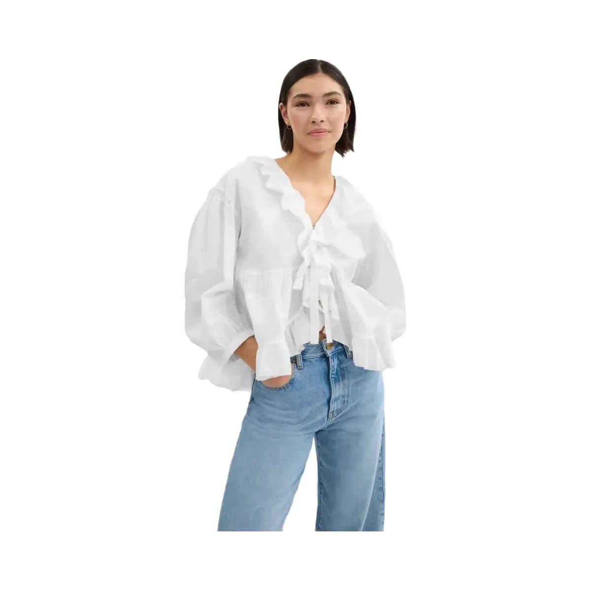 Coach Ruffle Blouse White