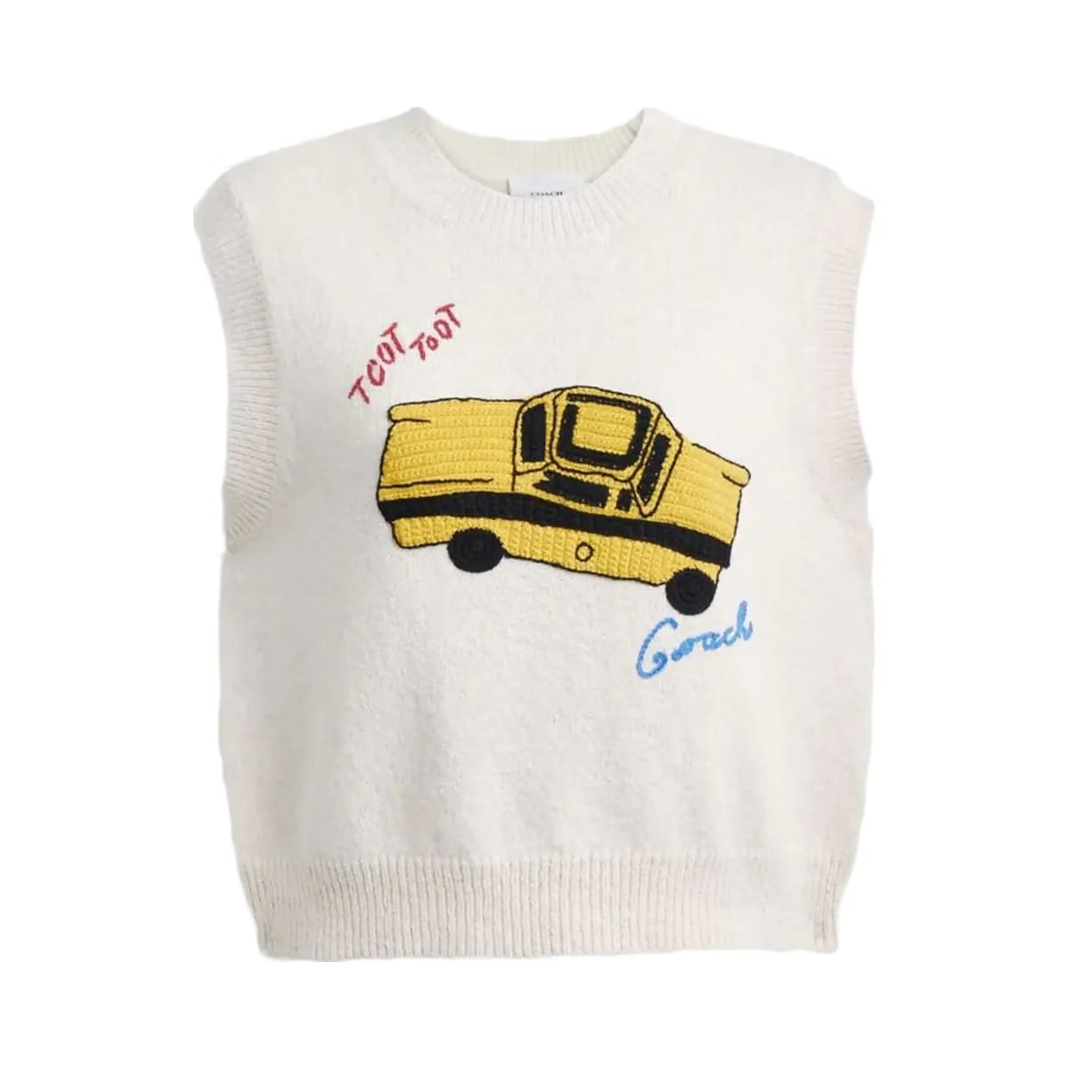 Coach Sketch Print Sweater Vest Cream Multi