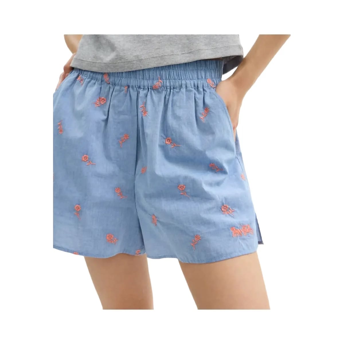 Coach Floral Embroidery Boxer Shorts Blue