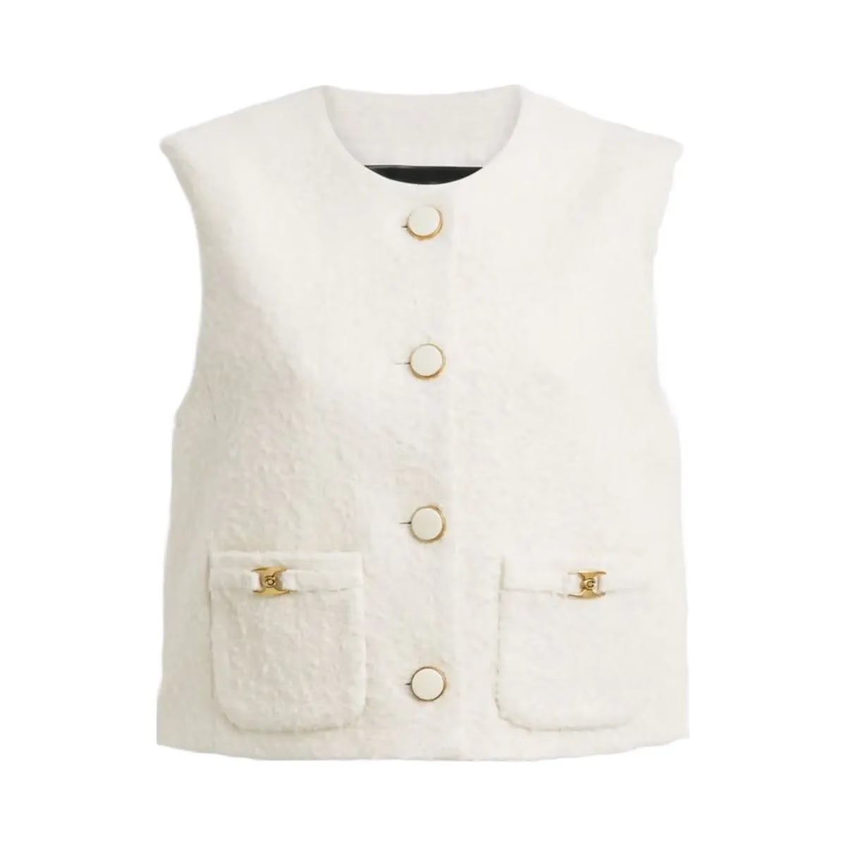 Coach Heritage C Boucle Vest Cream