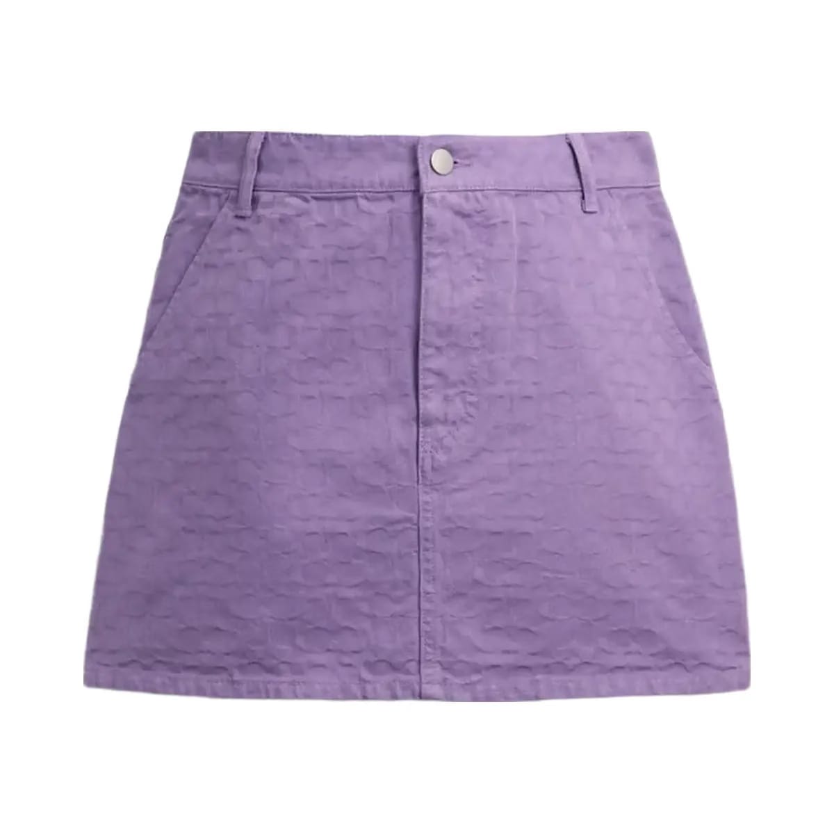 Coach Signature Denim Skirt Purple