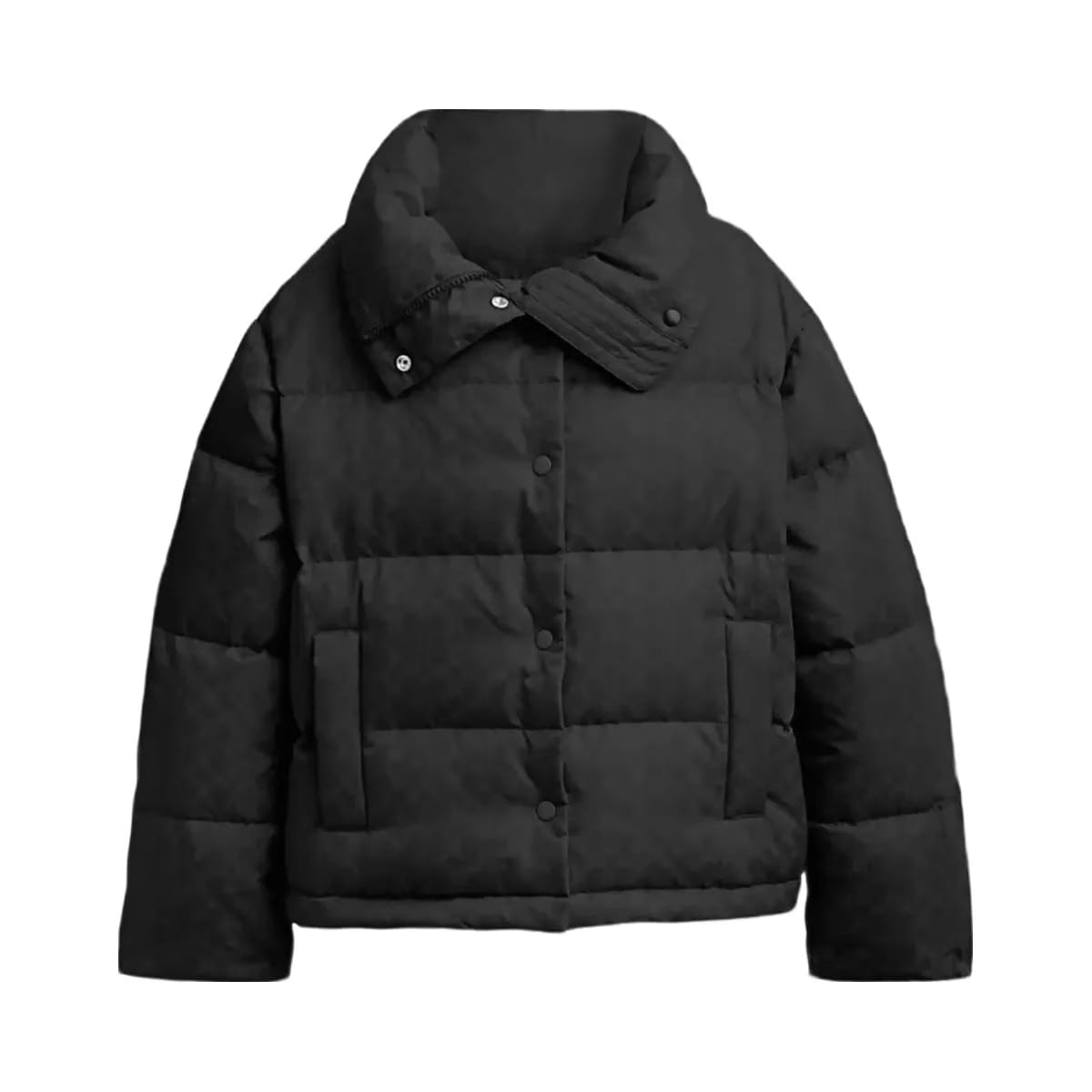 Coach Signature Jacquard Short Puffer In Recycled Polyamide Black