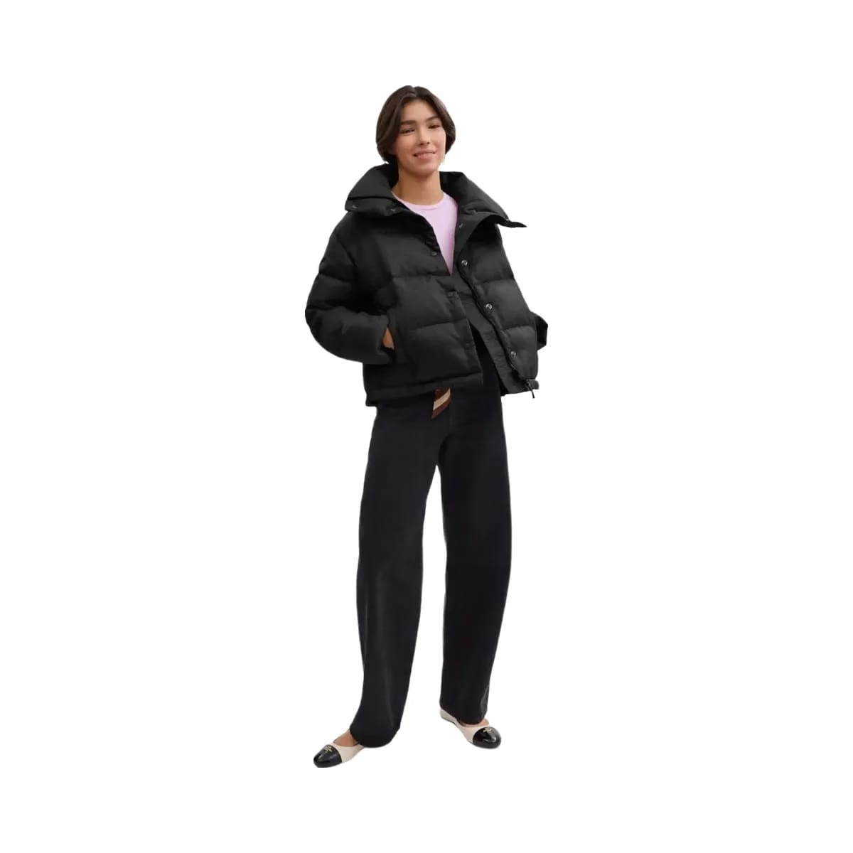 Coach Signature Jacquard Short Puffer In Recycled Polyamide Black