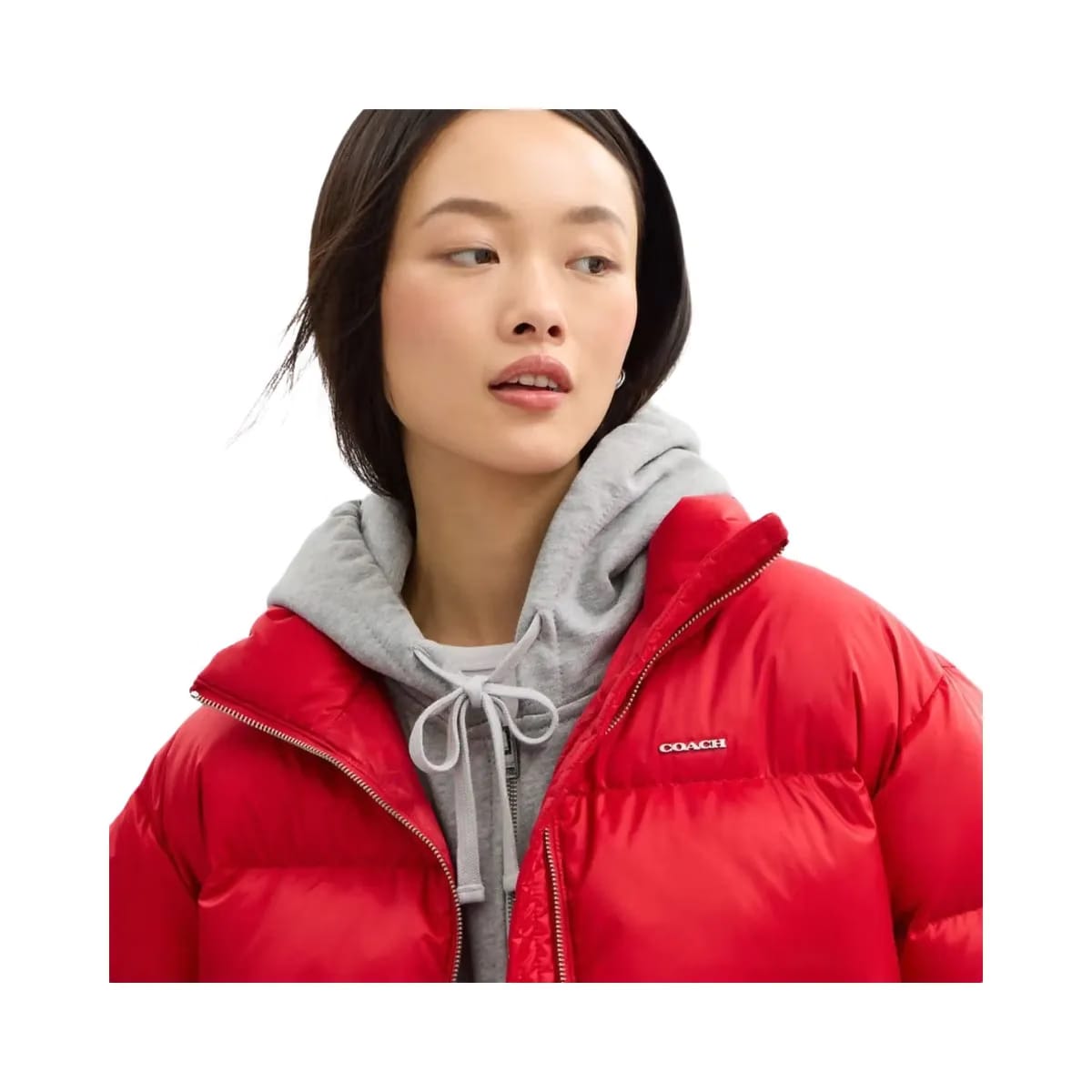 Coach Short Cropped Puffer Jacket Red