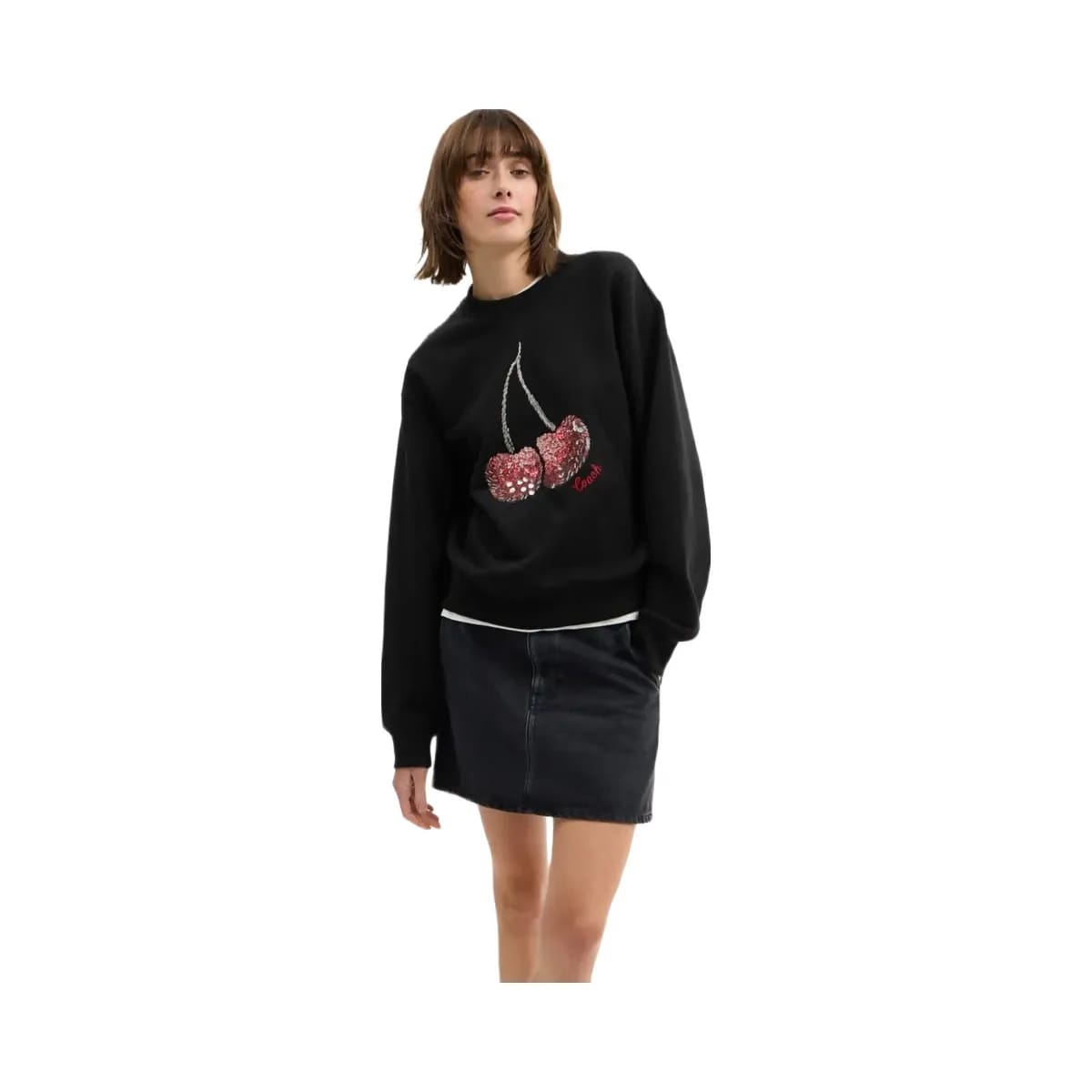 Coach Cherry Crewneck Sweatshirt Black