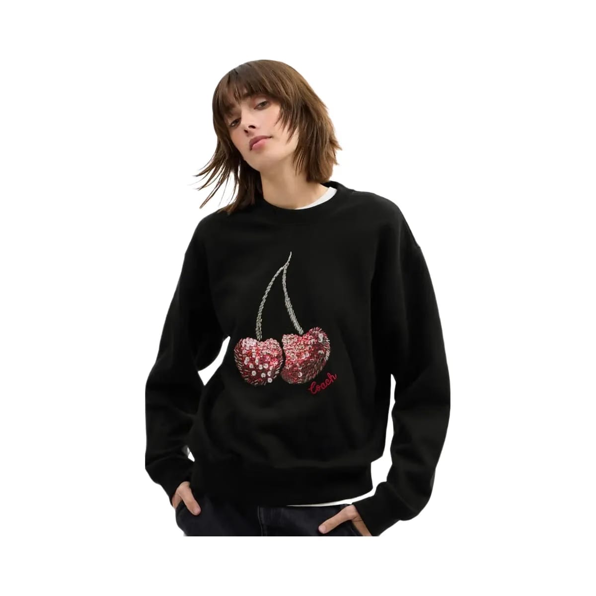 Coach Cherry Crewneck Sweatshirt Black