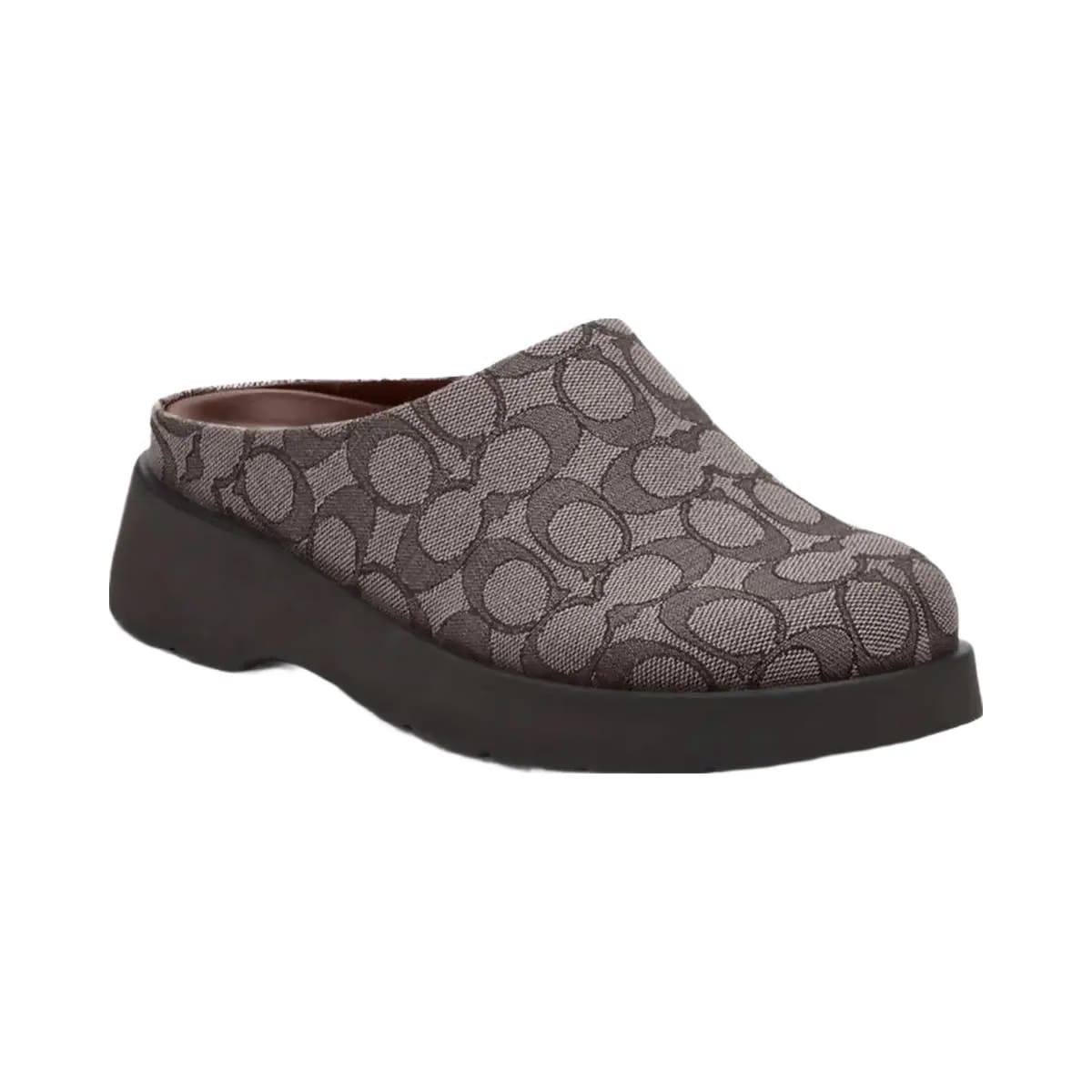 Coach Women's Link Mule In Signature Jacquard Oak Maple
