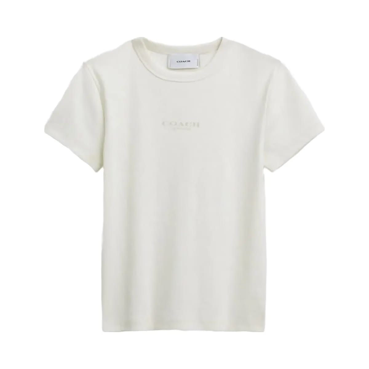 Coach New York Ribbed T-Shirt White