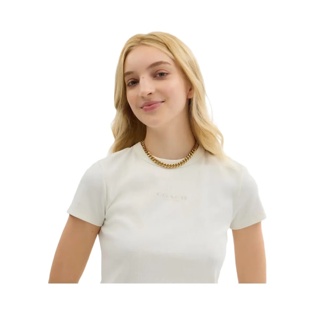 Coach New York Ribbed T-Shirt White