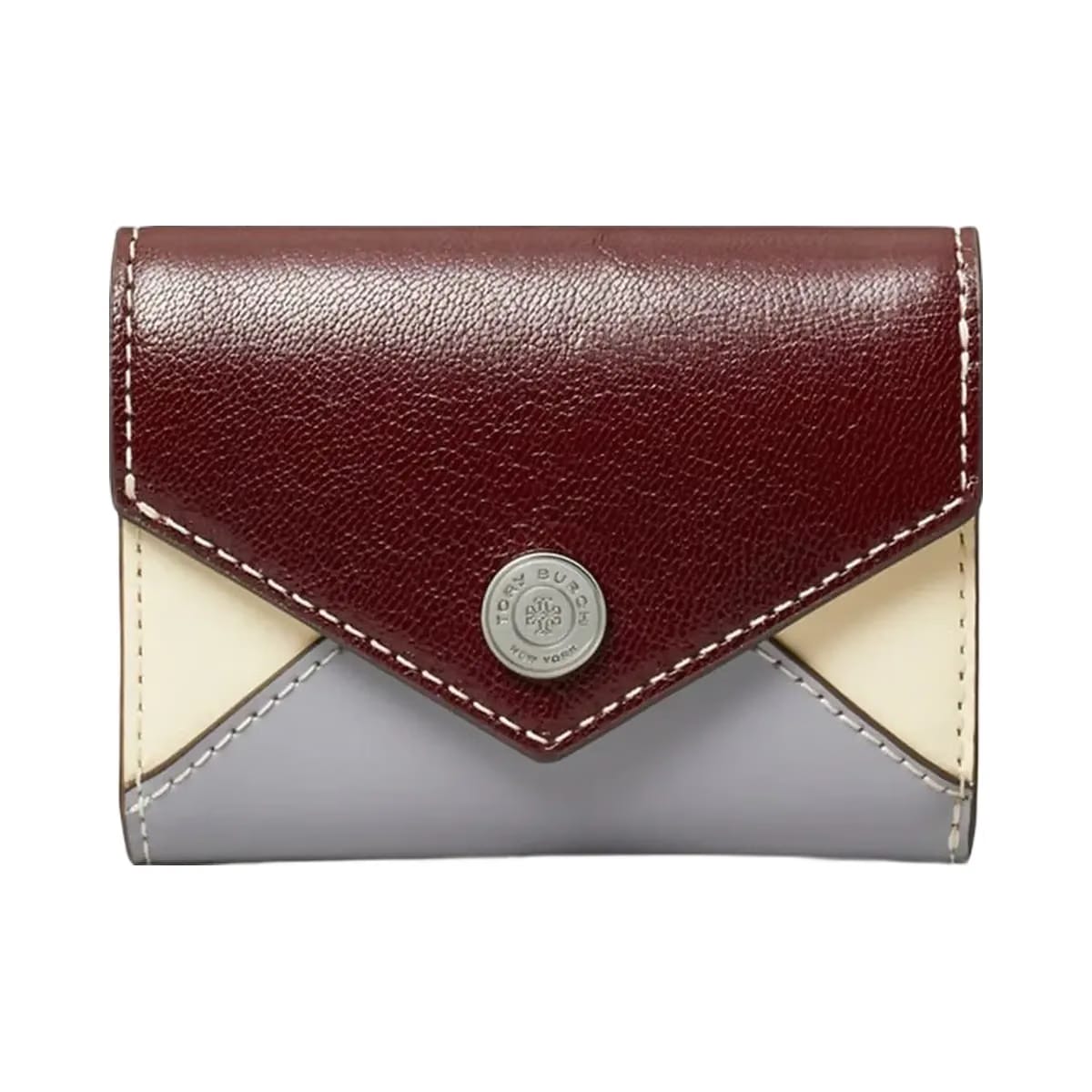 Tory Burch Small Leather Envelope Wallet Dark Carmine Multi