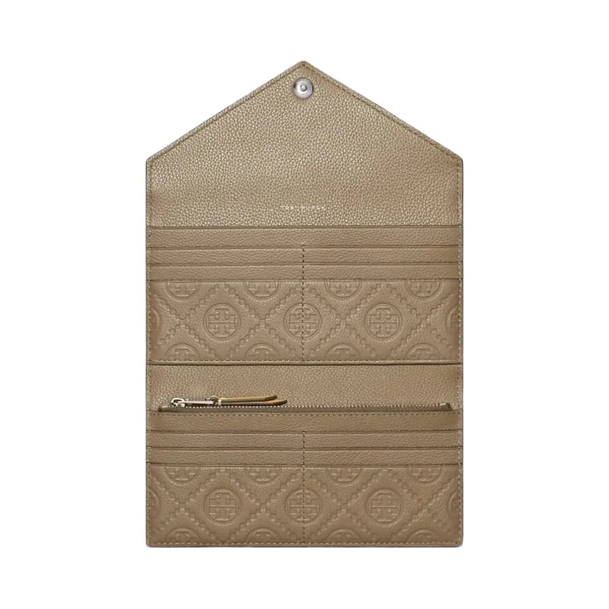 Tory Burch Pebble Envelope Long Wallet Wild Mushroom