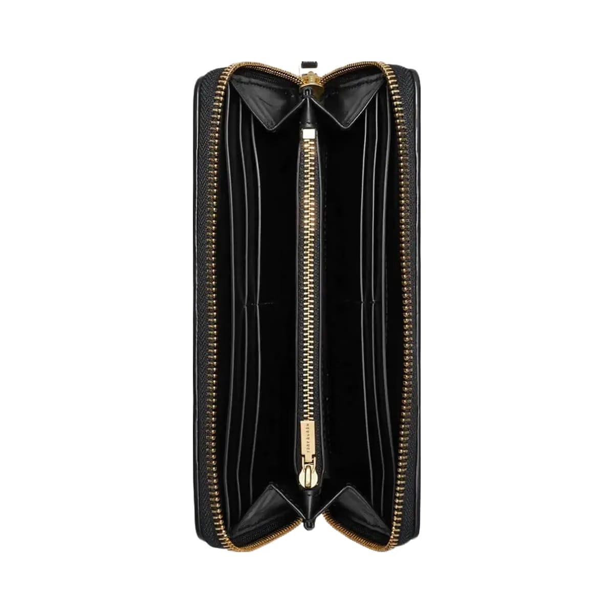 Tory Burch Kira Diamond Quilt Zip Continental Wallet Black