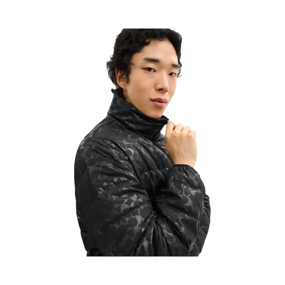 Coach Lightweight Down Jacket In Recycled Polyester Black