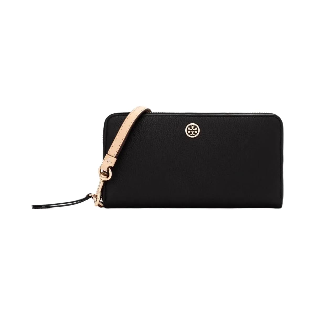 Tory Burch Robinson Pebbled Zip Continental Wallet Black