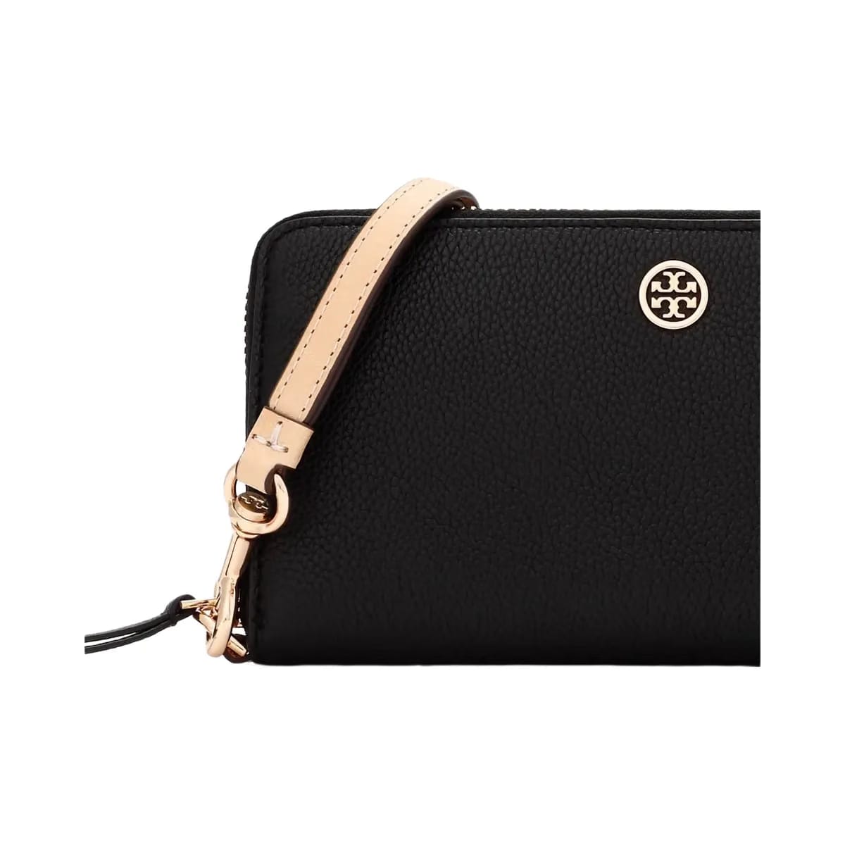 Tory Burch Robinson Pebbled Zip Continental Wallet Black
