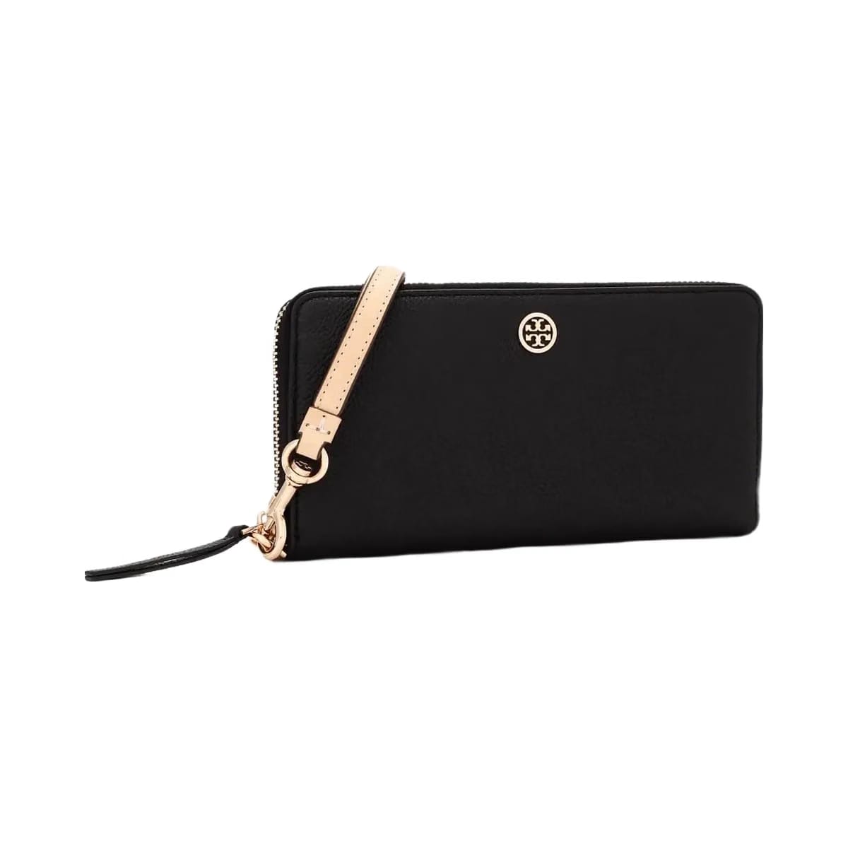 Tory Burch Robinson Pebbled Zip Continental Wallet Black